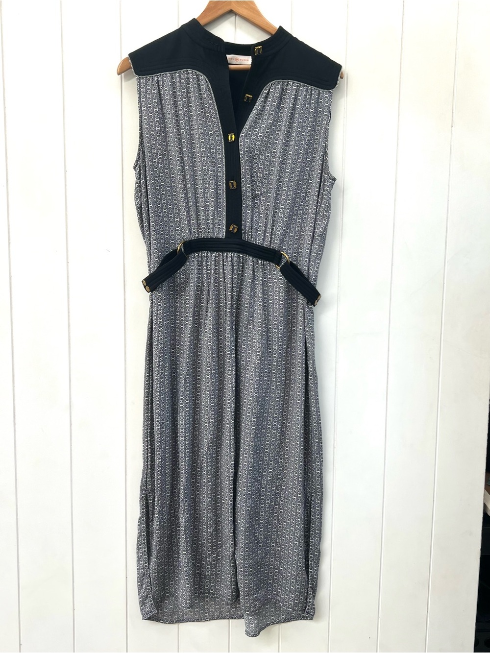 Tory Burch Rampling Silk Midi Dress Gemini Link Pattern 10